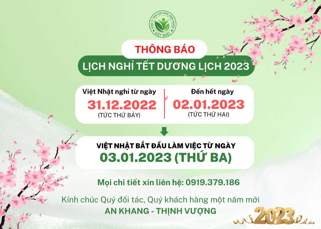 Lịch nghỉ tết dương lịch 2023